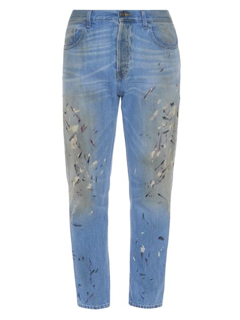 gucci hand-painted denim jeans|gucci famous jeans.